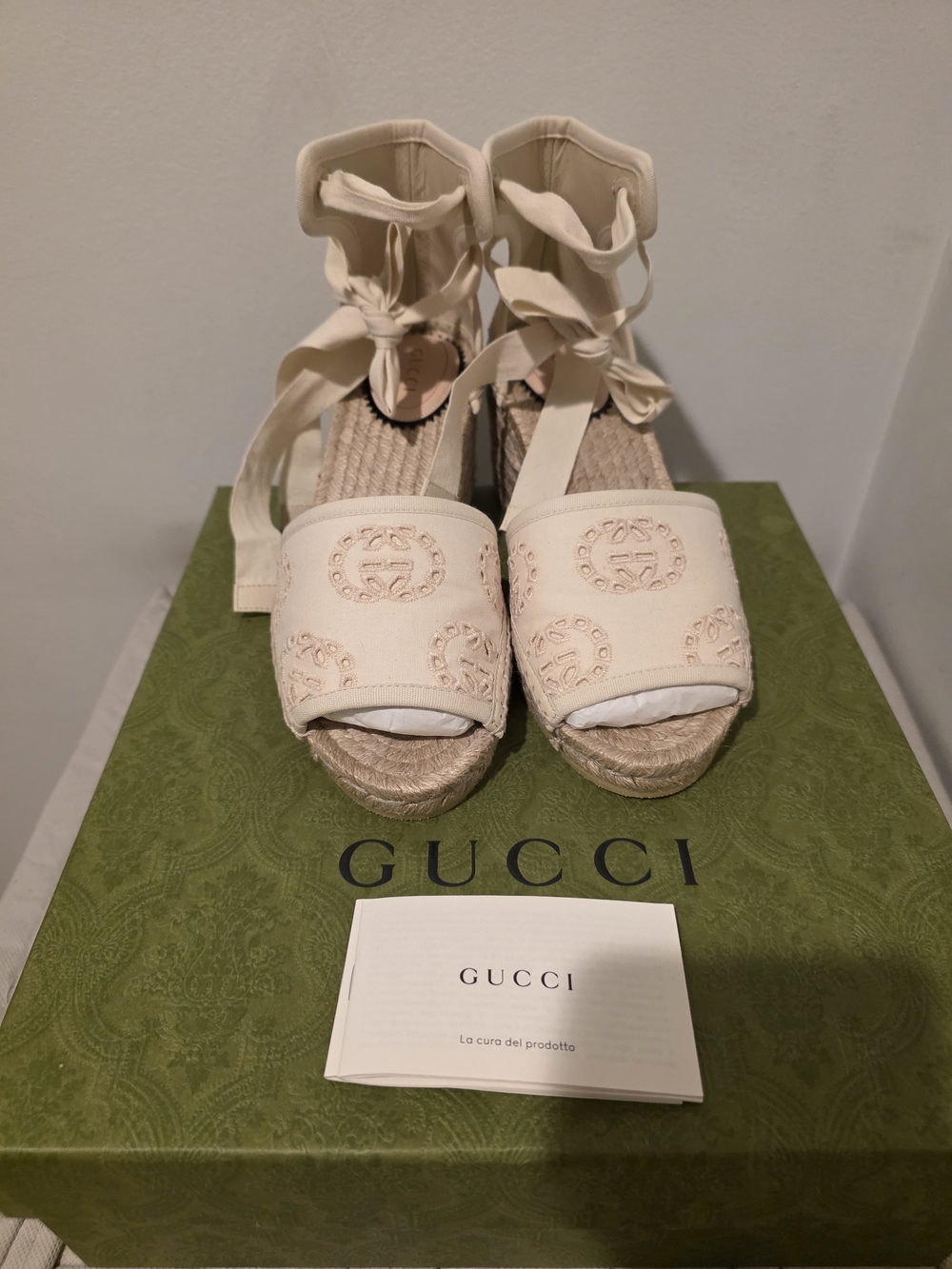 Gucci Espadrille Wedge Sandals